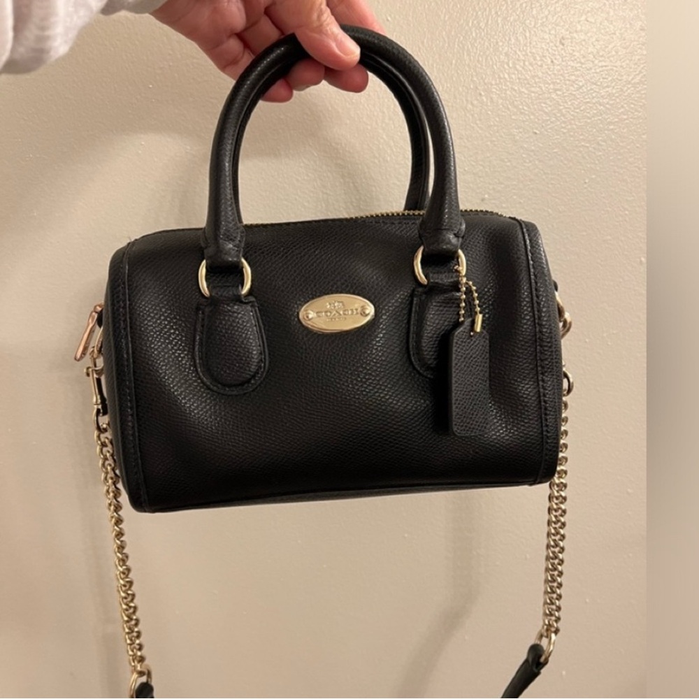 Authentic COACH mini black crossbody bag EUC